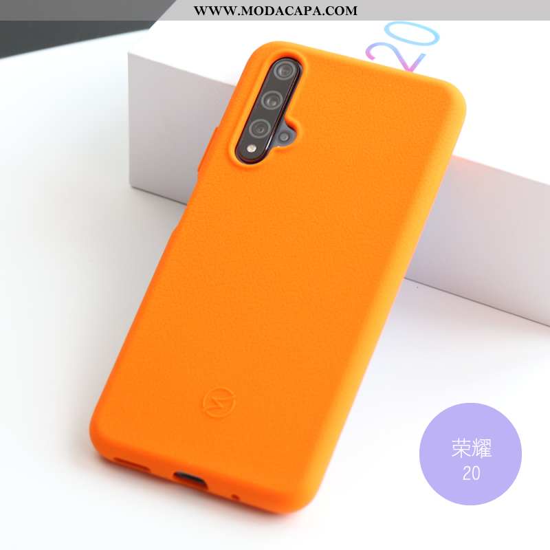 Capa Honor 20 Couro Protetoras Cases Tecido Antiqueda Laranja Completa Comprar