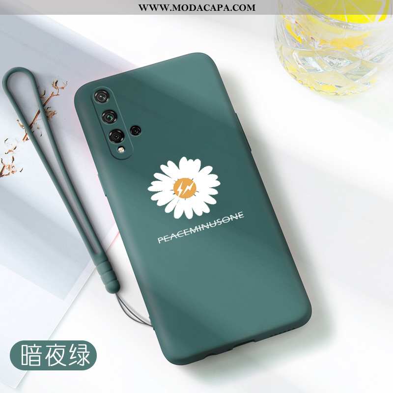 Capas Honor 20 Silicone Cases Slim Antiqueda Pequena Crisântemo Protetoras Barato