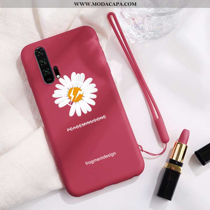 Capas Honor 20 Pro Protetoras Telemóvel Malha Telinha Crisântemo Cases Vermelho Comprar