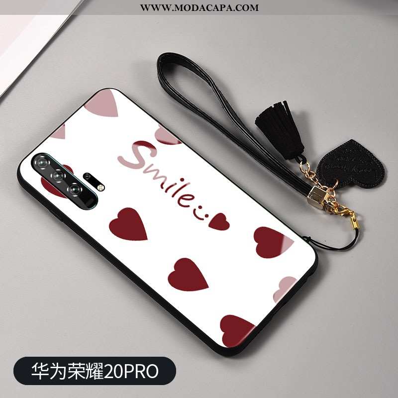 Capa Honor 20 Pro Protetoras Criativas Malha Branca Vidro Coração Personalizado Comprar