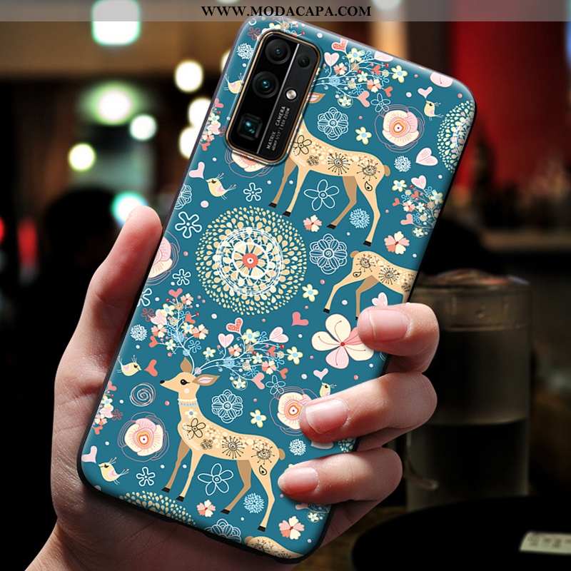 Capa Honor 30 Silicone Telemóvel Azul Escuro Capas Cases Estrelado Antiqueda Barato