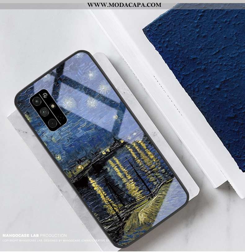 Capa Honor 30s Tendencia Azul Malha Vidro Personalizado Cases Capas Barato