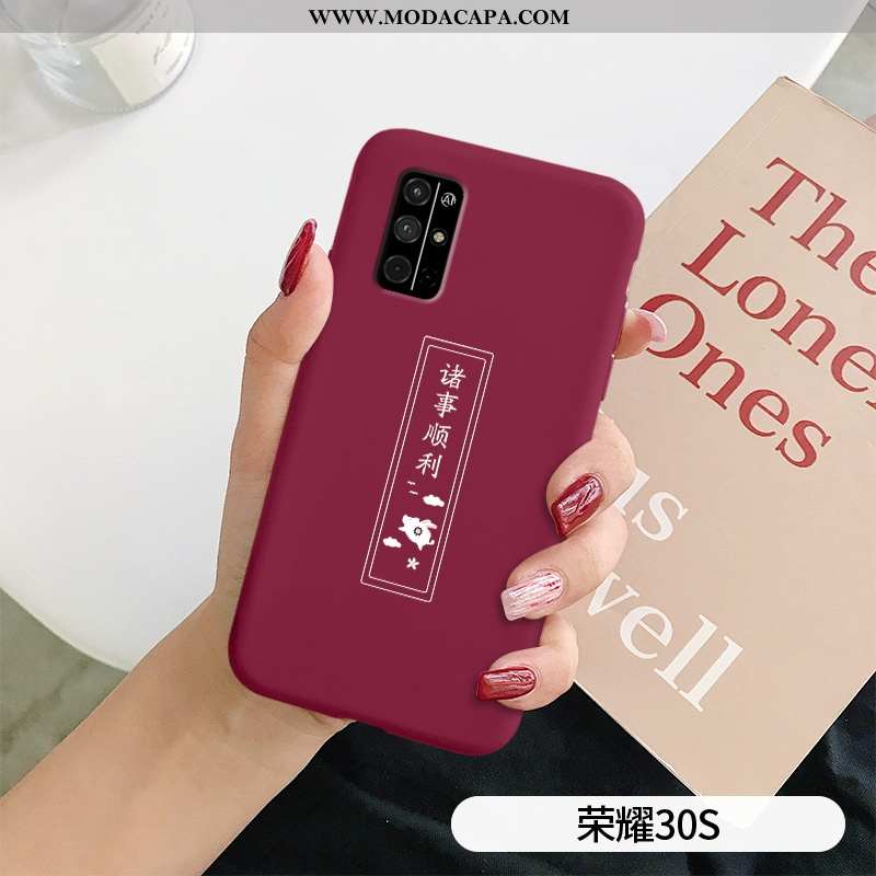 Capa Honor 30s Silicone Antiqueda Soft Criativas Vermelho Capas Protetoras Promoção