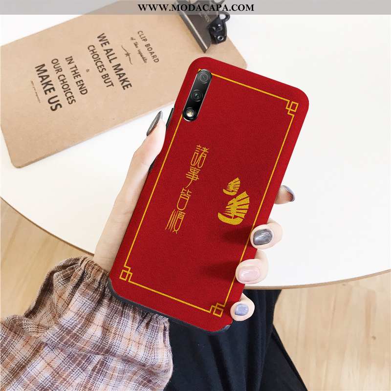 Capa Honor 9x Silicone Completa Cases Telemóvel Flatform Vermelho Casal Promoção