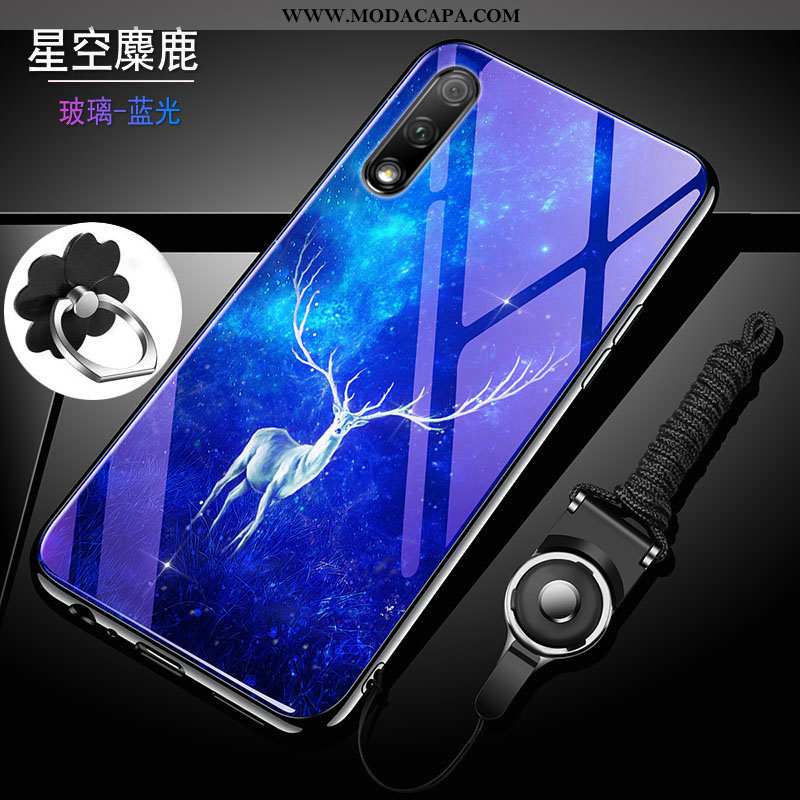 Capa Honor 9x Vidro Capas Silicone Cases Roxa Resistente Tendencia Venda