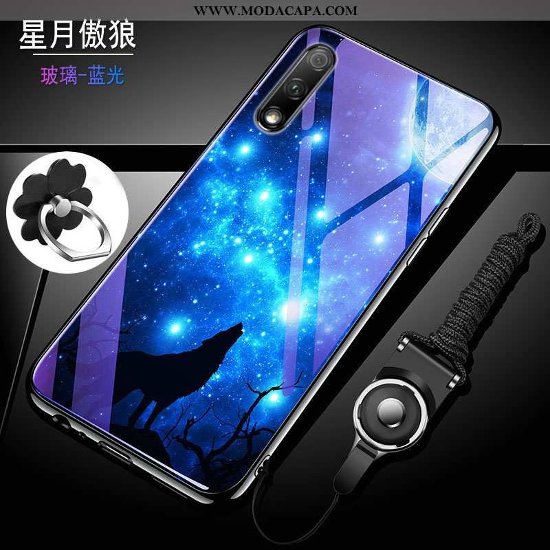 Capa Honor 9x Vidro Capas Silicone Cases Roxa Resistente Tendencia Venda