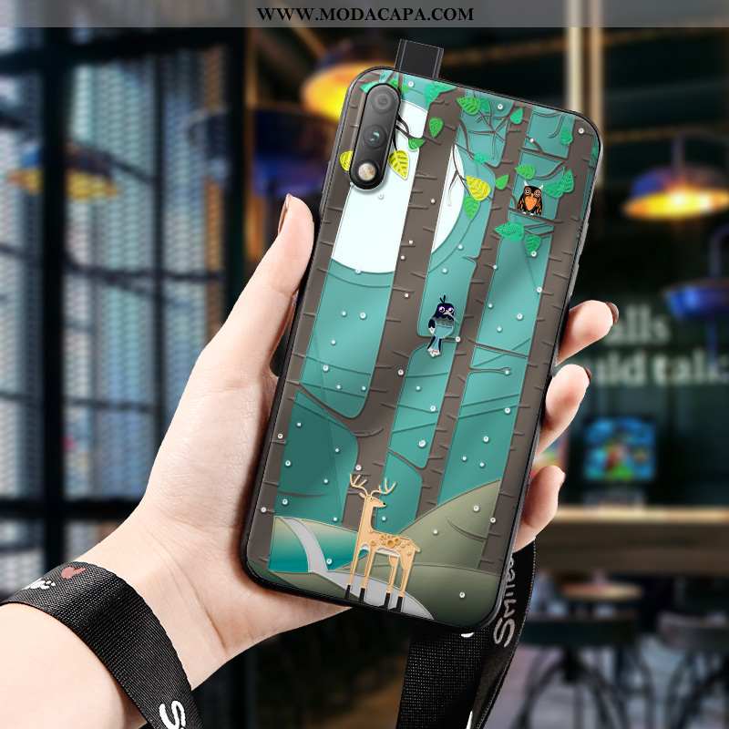 Capas Honor 9x Soft Desenho Animado Fosco Telemóvel Silicone Cases Verde Baratos