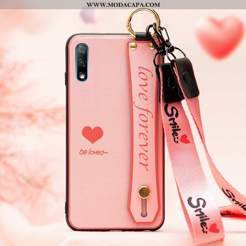 Capa Honor 9x Silicone Fosco Simples Telemóvel Rosa Coração Soft Venda