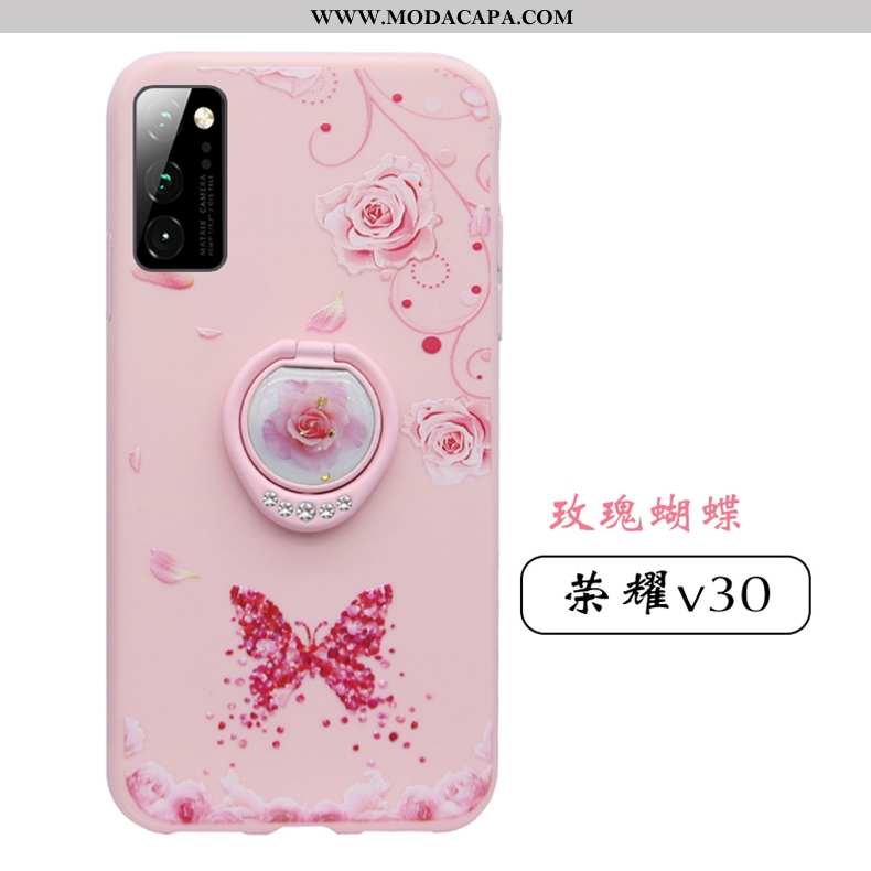 Capas Honor View30 Silicone Rosa Fosco Malha Cases Tendencia Super Venda