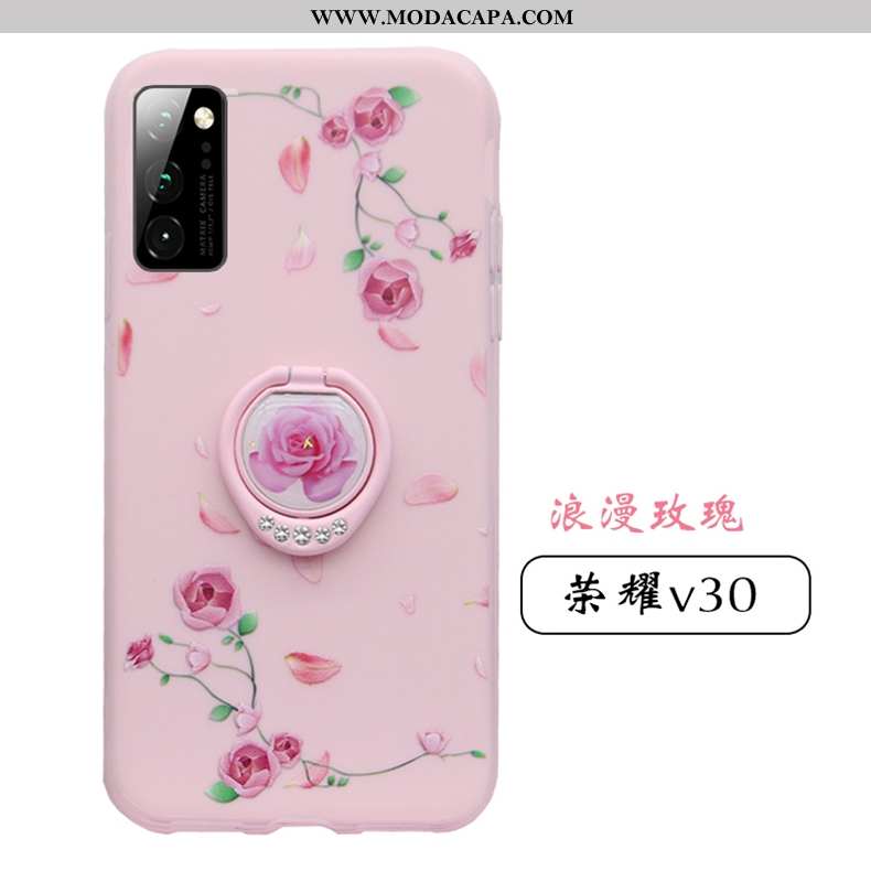 Capas Honor View30 Silicone Rosa Fosco Malha Cases Tendencia Super Venda