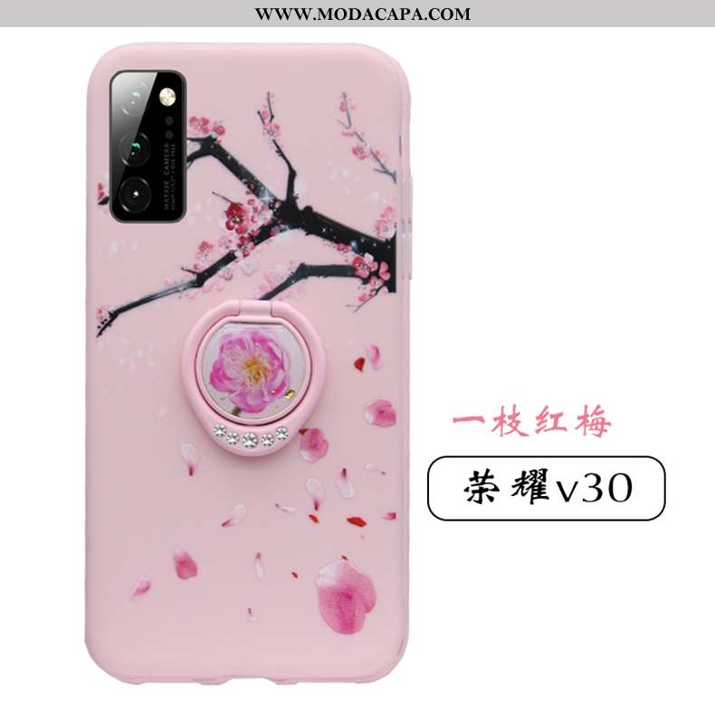 Capas Honor View30 Silicone Rosa Fosco Malha Cases Tendencia Super Venda