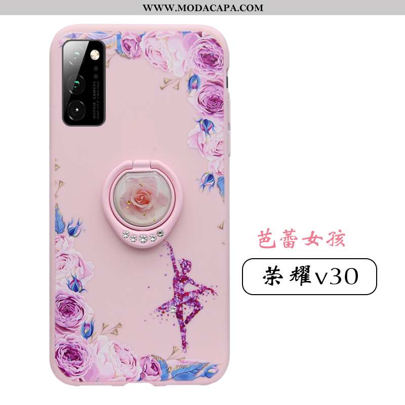 Capas Honor View30 Silicone Rosa Fosco Malha Cases Tendencia Super Venda