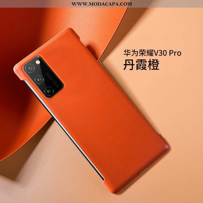 Capas Honor View30 Pro Silicone Laranja Telemóvel Couro De Grau Slim Comprar