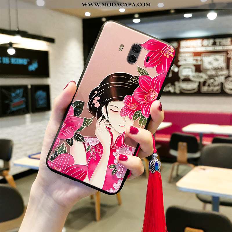 Capa Huawei Mate 10 Tendencia Vermelho Protetoras Cheongsam Clássico Retro Completa Baratas