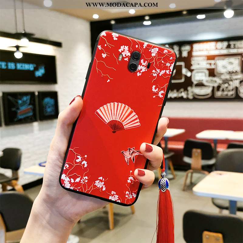 Capa Huawei Mate 10 Tendencia Vermelho Protetoras Cheongsam Clássico Retro Completa Baratas