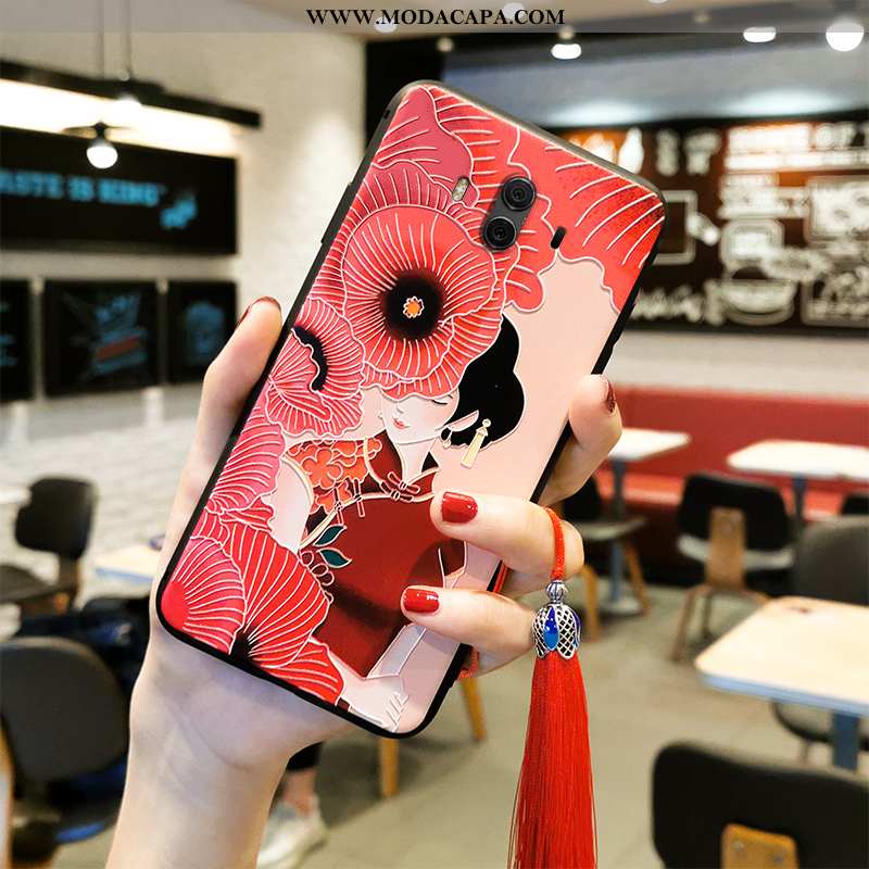 Capa Huawei Mate 10 Tendencia Vermelho Protetoras Cheongsam Clássico Retro Completa Baratas