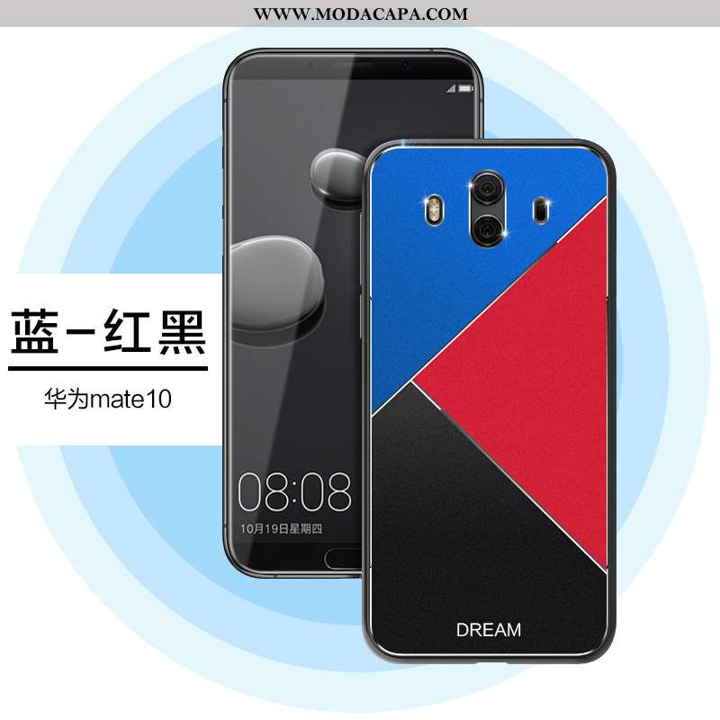 Capas Huawei Mate 10 Fosco Metal Tendencia Prata Cases Vermelho Frente Venda