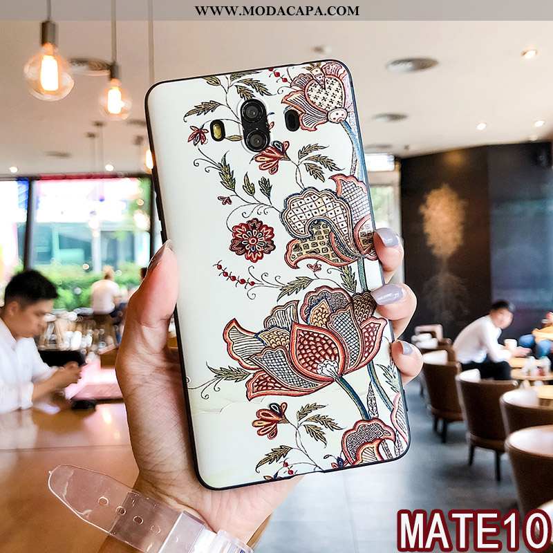 Capas Huawei Mate 10 Cordao Silicone Soft Novas Telemóvel Floral Venda