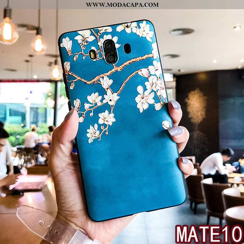 Capas Huawei Mate 10 Cordao Silicone Soft Novas Telemóvel Floral Venda