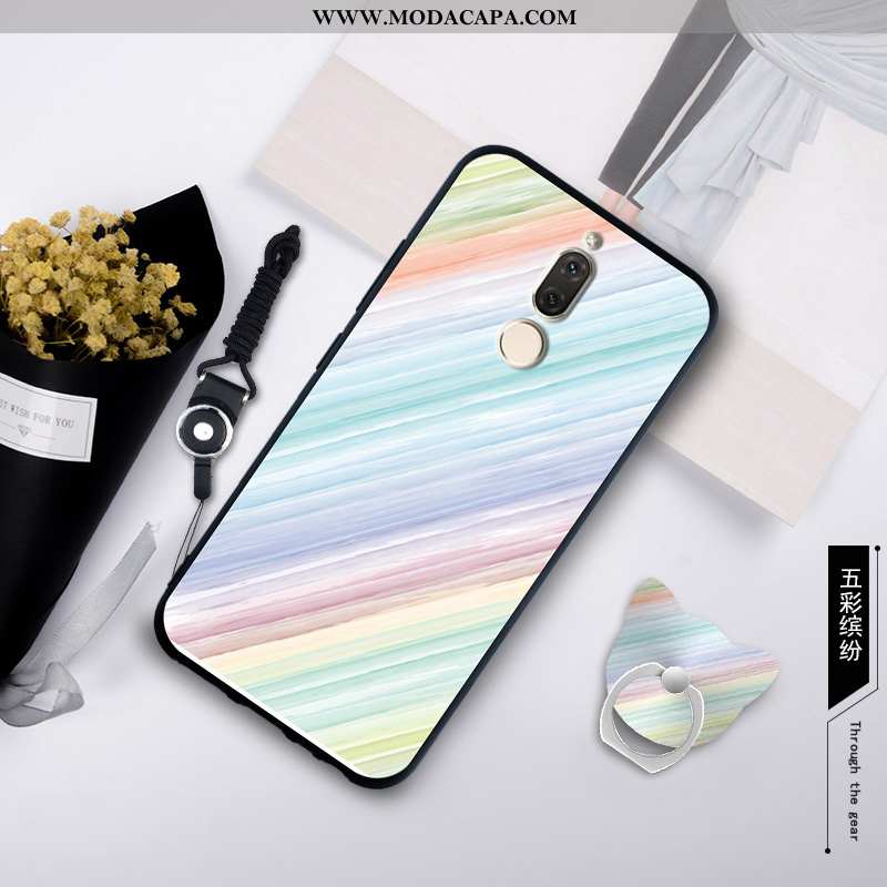 Capas Huawei Mate 10 Lite Silicone Antiqueda Azul Soft Cases Cordao Promoção