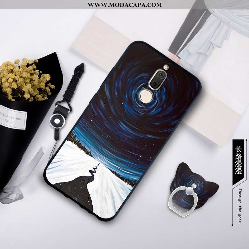 Capas Huawei Mate 10 Lite Silicone Antiqueda Azul Soft Cases Cordao Promoção