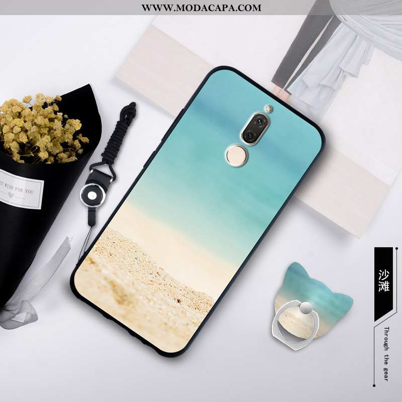 Capas Huawei Mate 10 Lite Silicone Antiqueda Azul Soft Cases Cordao Promoção