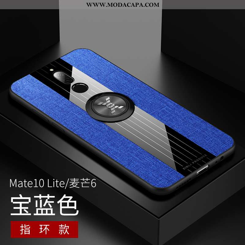 Capa Huawei Mate 10 Lite Soft Telemóvel Azul Tecido Silicone Capas Fosco Venda