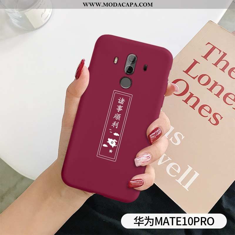 Capa Huawei Mate 10 Pro Silicone Coração Vermelho Protetoras Minimalista Soft Telemóvel Promoção