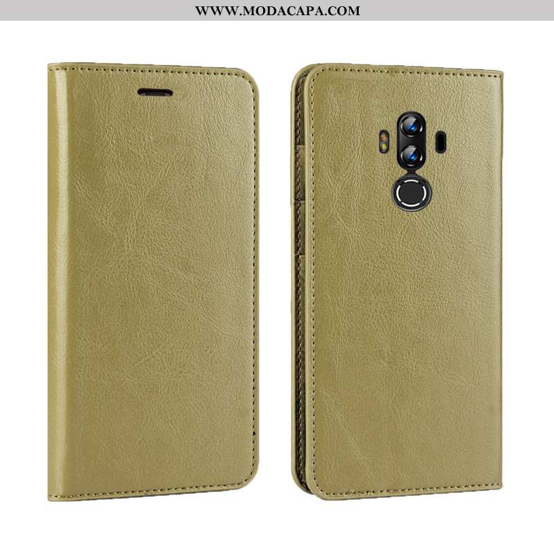 Capa Huawei Mate 10 Pro Protetoras Dourado Couro Genuíno Completa Cover Capas Cases Baratos
