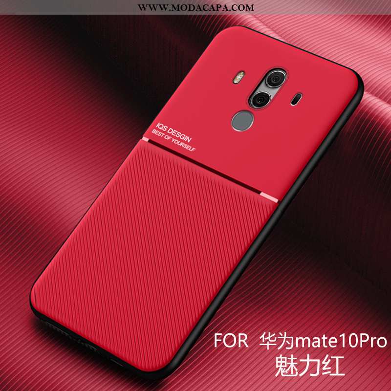 Capas Huawei Mate 10 Pro Slim Criativas Claro Antiqueda Telemóvel Vermelho Estiloso Baratas
