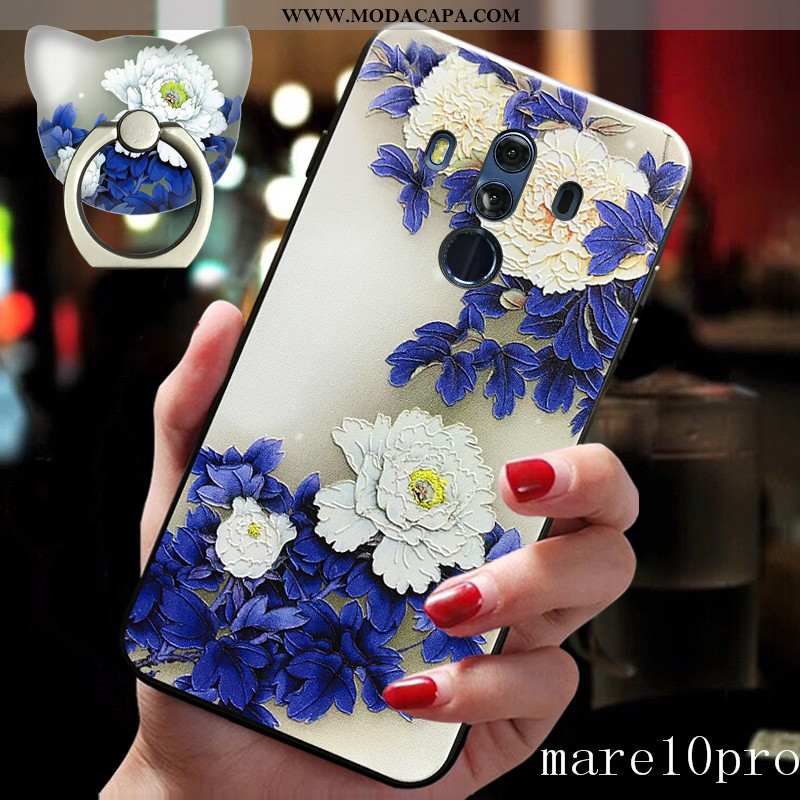 Capas Huawei Mate 10 Pro Soft Silicone Telemóvel Personalizado Suporte Floral Baratos