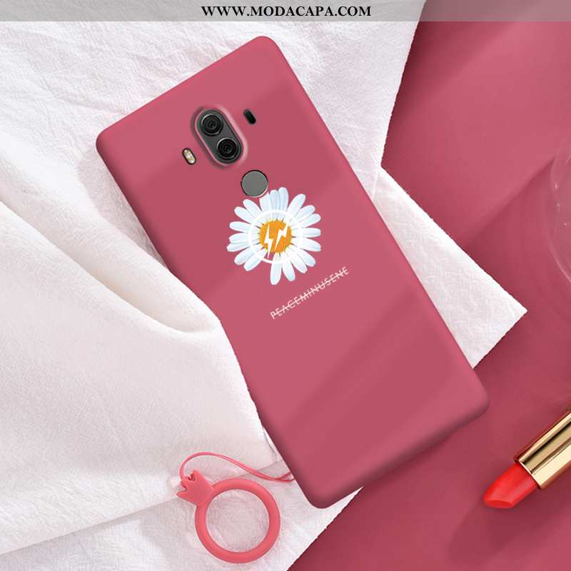 Capa Huawei Mate 10 Pro Silicone Personalizada Vermelho Crisântemo Tendencia Simples Pequena Promoçã