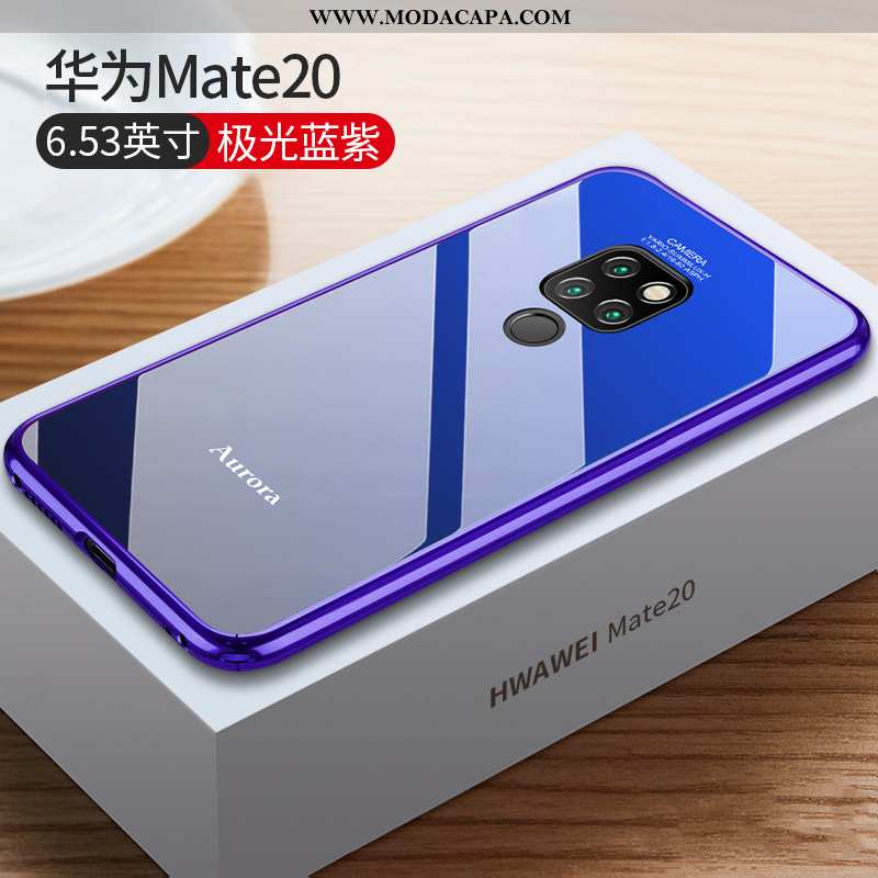 Capa Huawei Mate 20 Vidro Capas Tendencia Metal Malha Cases Antiqueda Venda