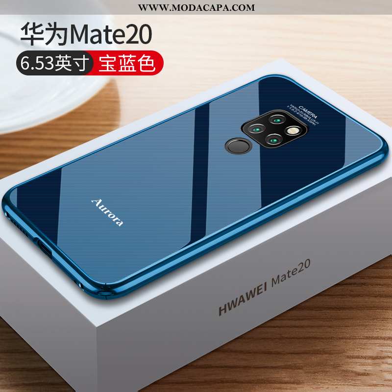 Capa Huawei Mate 20 Vidro Capas Tendencia Metal Malha Cases Antiqueda Venda