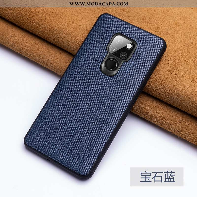 Capas Huawei Mate 20 Criativas Azul Telemóvel Completa Couro Genuíno Tendencia Personalizada Comprar