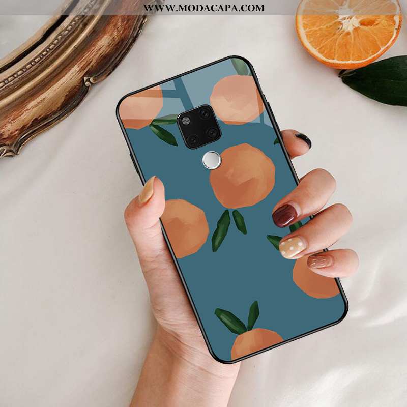 Capa Huawei Mate 20 Slim Estilosas Vidro Desenho Animado Tendencia Malha Verde Barato