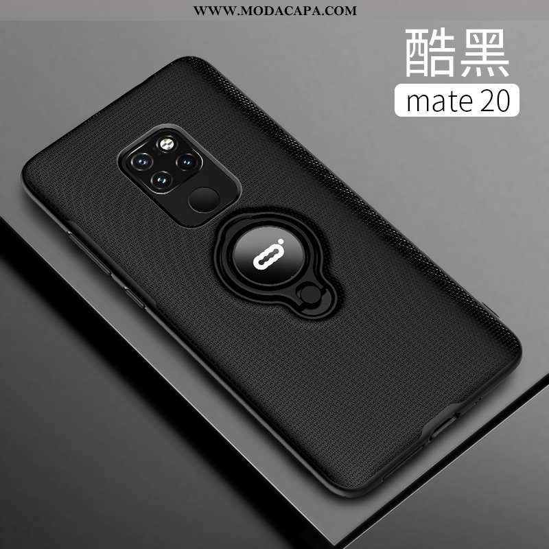 Capas Huawei Mate 20 Soft Transparente Suporte Preto Fosco Tendencia Venda