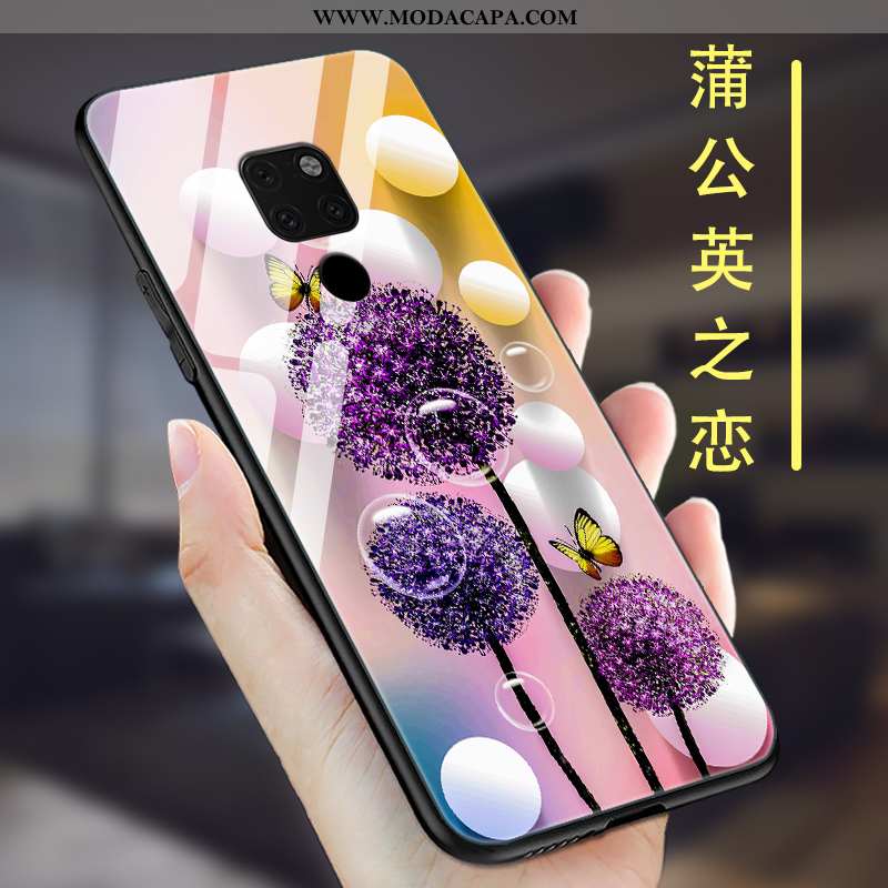 Capas Huawei Mate 20 Personalizado Simples Slim Vidro Roxa Telemóvel Baratos