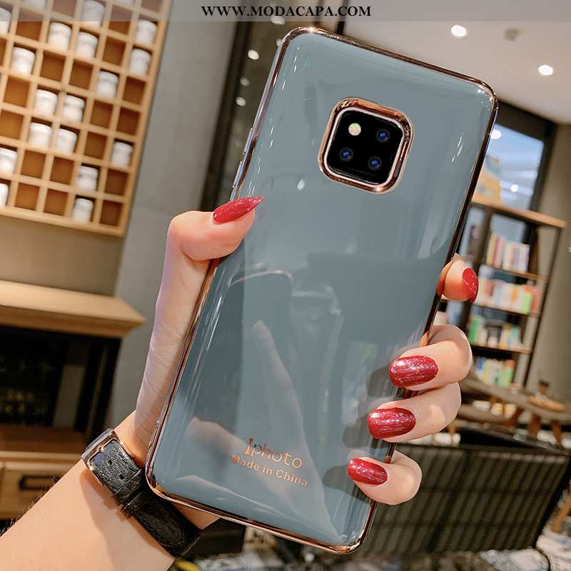 Capas Huawei Mate 20 Pro Protetoras Lisas Cinza Soft Cases Antiqueda Minimalista Venda