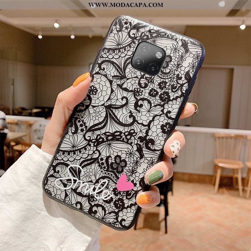 Capa Huawei Mate 20 Pro Moda Silicone Slim Preto Tendencia Soft Criativas Promoção