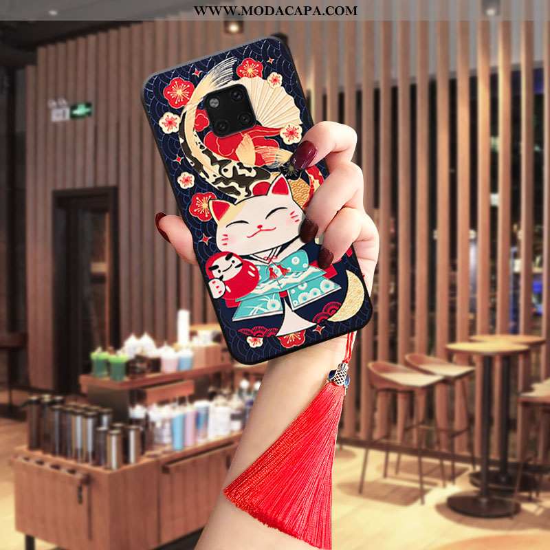 Capas Huawei Mate 20 Pro Criativas Telemóvel Soft Personalizado Gato Franja Antiqueda Online