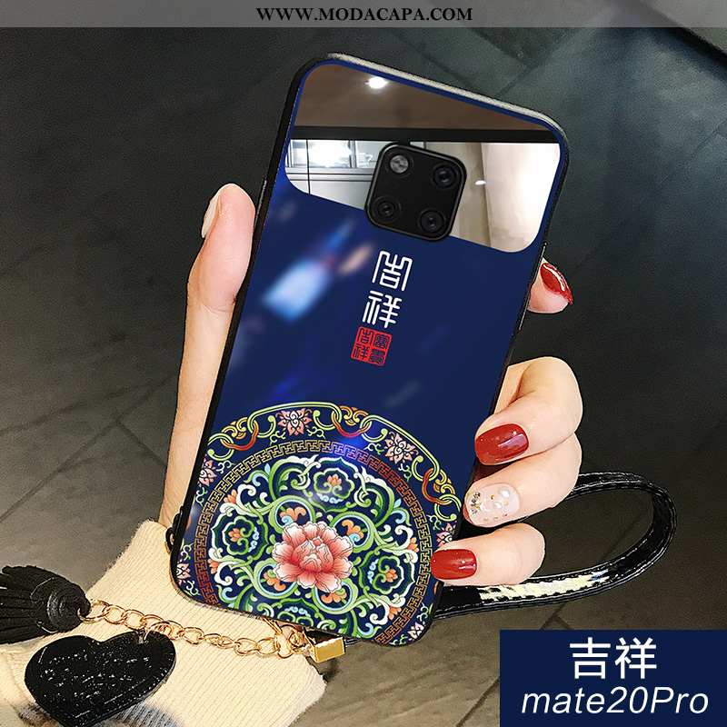 Capas Huawei Mate 20 Pro Tendencia Cases Antiqueda Azul Vidro Malha Completa Baratas