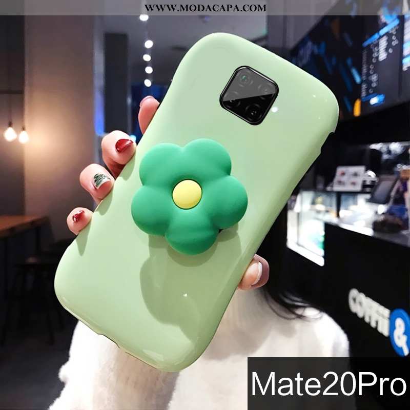 Capas Huawei Mate 20 Pro Personalizado Verde Silicone Tendencia Suporte Florido Malha Online