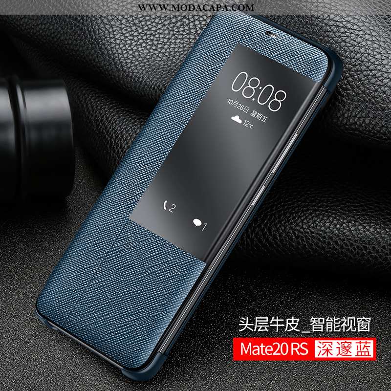 Capa Huawei Mate 20 Rs Couro Genuíno Personalizado Cover Preto Protetoras Super Capas Online