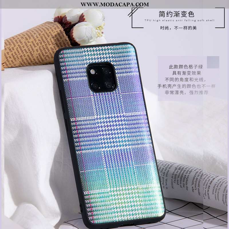 Capa Huawei Mate 20 Rs Couro De Grau Azul Soft Super Capas Completa Baratos