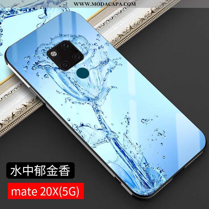 Capas Huawei Mate 20 X Vidro Completa Telemóvel Azul Series Antiqueda Novas Barato