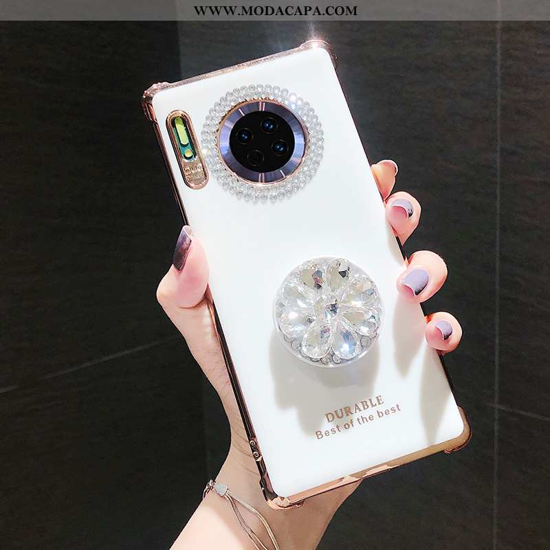 Capas Huawei Mate 30 Personalizada Malha Branco Soft Vaca Telemóvel Baratas