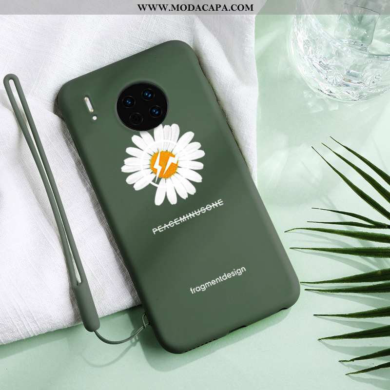 Capa Huawei Mate 30 Estiloso Protetoras Verde Silicone Antiqueda Minimalista Claro Comprar