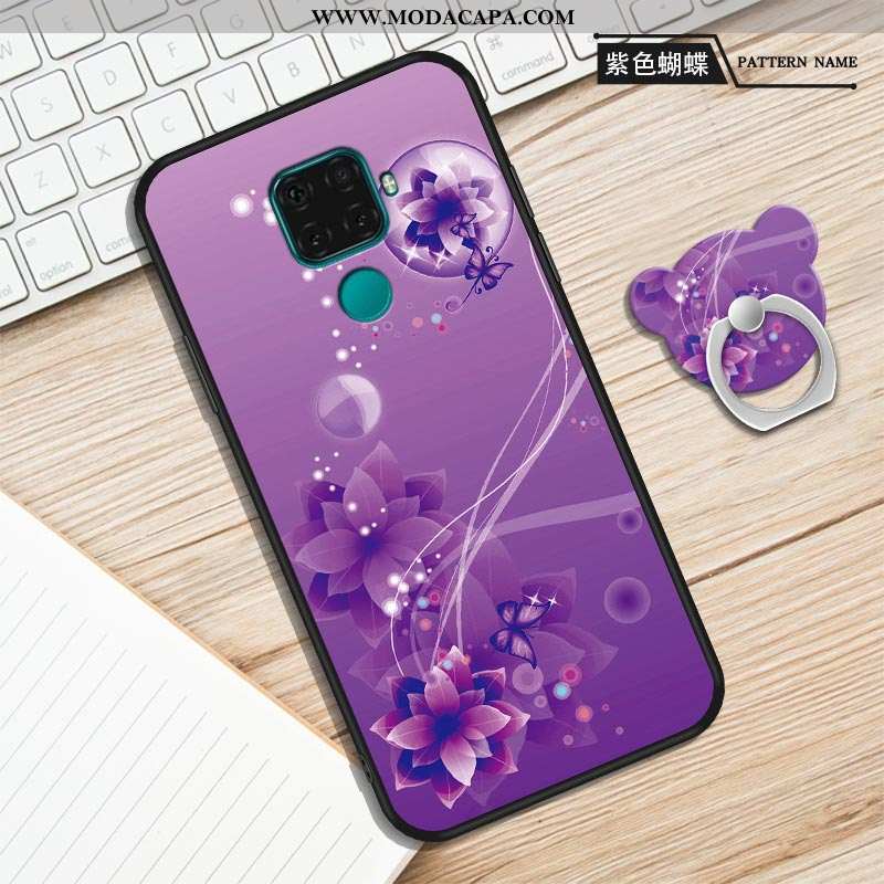 Capa Huawei Mate 30 Lite Desenho Animado Silicone Roxa Telemóvel Protetoras Antiqueda Capas Baratos