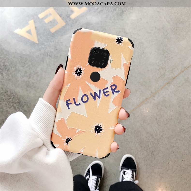 Capa Huawei Mate 30 Lite Desenho Animado Telemóvel Antiqueda Amarelo Cases Completa Criativas Barato